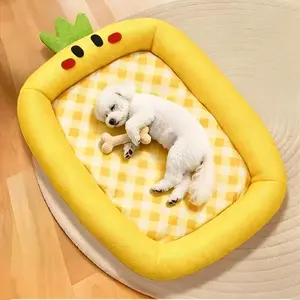 New Pineapple Pet Bed Pad, Novel Design, Summer Cooling Accessory for Cats and Dogs, Provides Refreshing Coolness, Three Sizes Available, Fits Various Pets