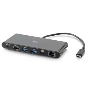 C2G USB-C 6-in-1 Mini Dock with HDMI, Ethernet, USB and Power Delivery up to 60W - 4K 30Hz