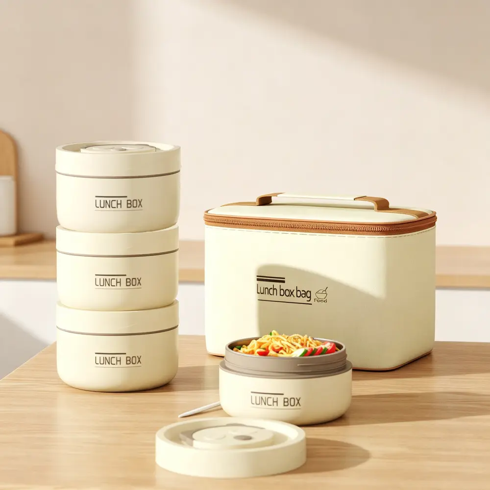Leakproof Lunch Box Winter Warm Keeping Multi-Tier Design, Easy Clean Smooth Interior Surface, Compact Grab-and-Go Vessel For Daily Student Commutes