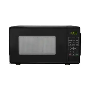 Black 0.7 Cu ft Countertop Microwave Oven, 700 Watts, Compact Design, Ideal for Cooking and Baking