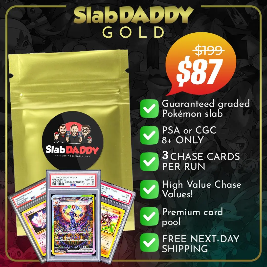 SlabDADDY Gold Pokémon Slab – PSA / CGC 8+