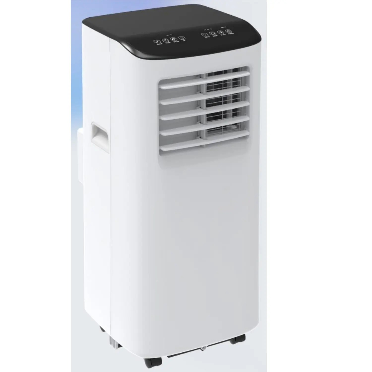8000 BTU Portable Air Conditioner - 3-in-1 Climate Control (Cooling, Dehumidifier, Fan with 2 Speeds), Remote Control (23 ft Range), Drain-Free Design, 24-Hour Timer, Ultra-Quiet, White with Black Top, Complete Kit + Support, for 350 Sq Ft Spaces