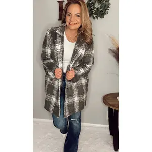 The Julia Gingham Plaid Chic Light Wool Black Jacket