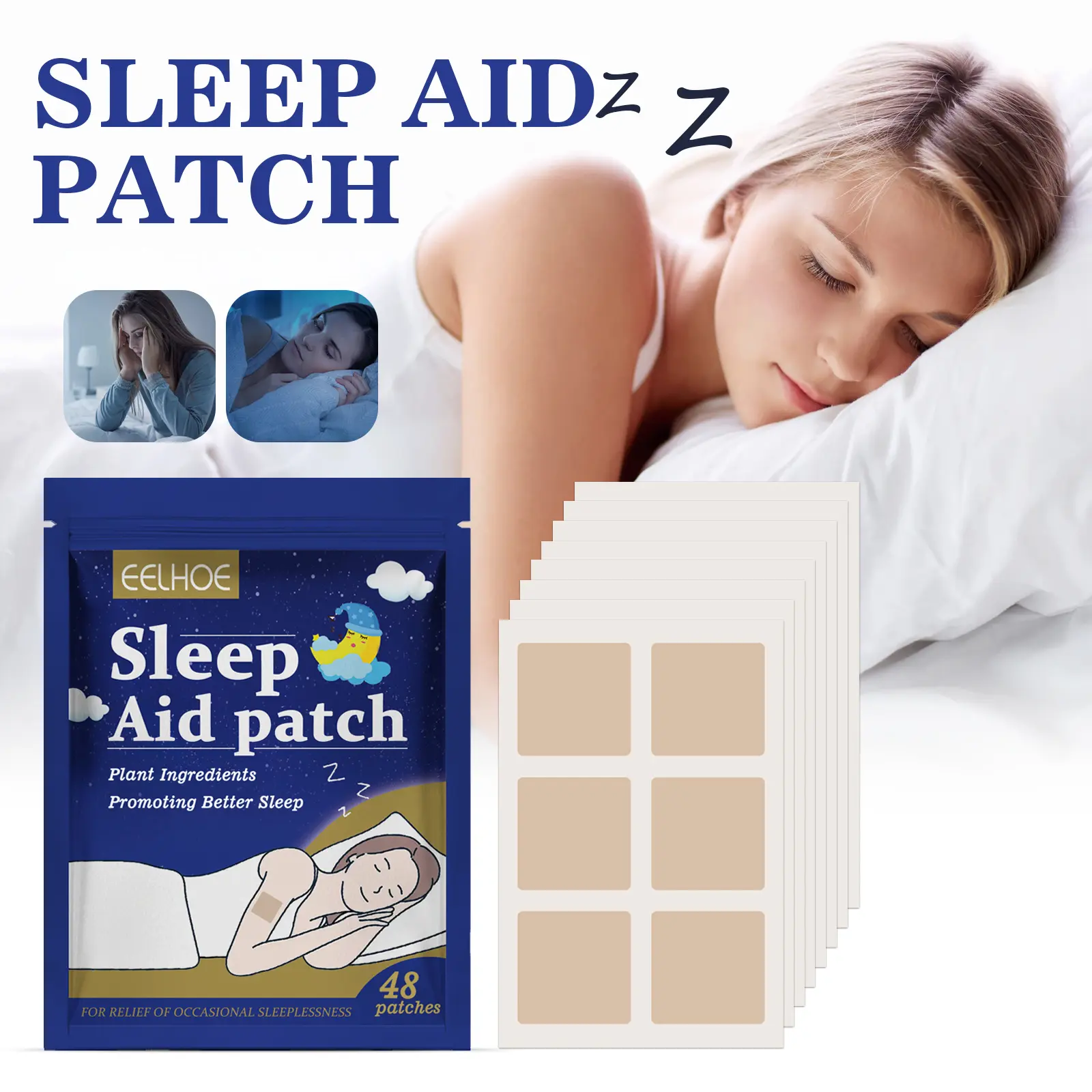 Wellness Aromatherapy Lavender Sleep Patches - 48 Therapeutic Scent Patches with Melatonin, Valerian Root, Hops for Calm Night Routines, Restful Nights (Beauty & Personal Care, Eye & Ear Care, Sleep Masks), Packs, Patches Sleep Masks