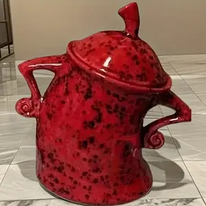 New Unique Cup Statue Design, Creative Home Decor Resin Craft, Retro Handled Water Cup, Geometric Pattern, Non-Lead Crystal Glass
