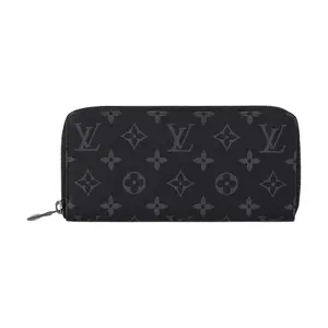 Louis Vuitton Zippy Wallet for Men – Monogram Eclipse Canvas, Gray-Black