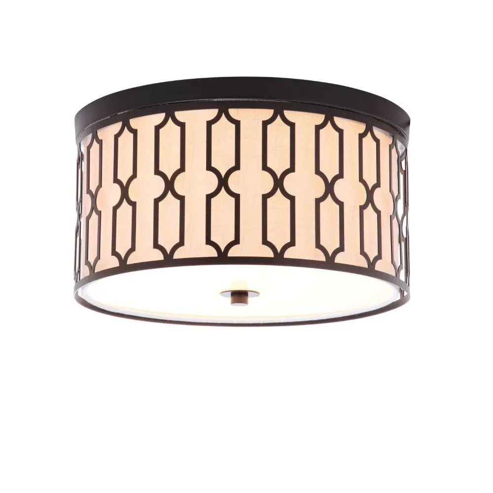 JONATHAN Y Link Contemporary Metal LED Flush Mount - Indoor Decorative Light, LED Ambient Lighting, Modern Mood Lighting, Decorative Ceiling Lighting with Metal Base for Living Room, Bedroom