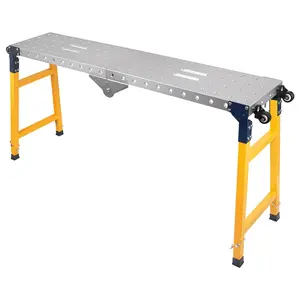 1100LBS Folding Welding Table, Portable Welding Table with 5 Height-Adjustable, Alloy Steel Constrution Work Table with Galvanized Welding Table Top, for Welding Assembly Repair, 360° Lockable Casters stool ladder