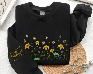 Embroidered Rapunzel Princess Flowers Sun Pascal Lanterns Sweatshirt