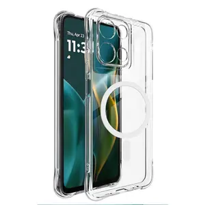 LinktCo Clear MagSafe Case for Moto G 5G 2025/2026/ Moto G Play 2026, Shockproof Air Cushion Transparent Protective Cover, Compatible with Wireless Charger