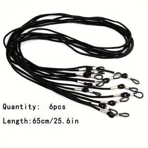 6pcs Solid Glasses Strap Holder Non-Slip Glasses Strap, Elastic Glasses Chain Lanyard Face Mask Mask Holder Women Men