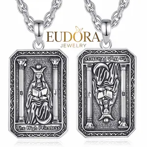 Tarot Card Necklace, Major Arcana Pendant, Spiritual Astrology Jewelry, High Priestess, The Sun, The Lovers, The Fool, Energy Healing Gift