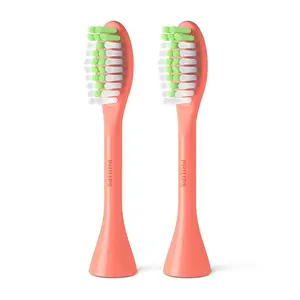 PHILIPS | One by Sonicare Miami Coral 2pk Brush Heads BH1022/01 with Timer for Soft Toothbrushing & Smile Enhancing Oral Care Toothbrush