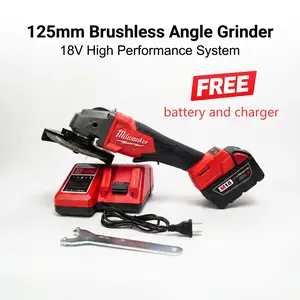 Milwaukee 18V Brushless 125mm Angle Grinder Free Battery Charger