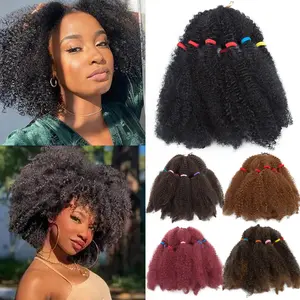 12inch 10 Strands/pack Afro Kinky Crochet Hair Twist Braiding Hair Afro Curly Hair Extension Pre-Stretched Twist Hair Synthetic Hair Extension For Women Halloween Christmas
