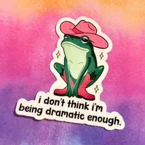 Funny Cowboy Frog Sticker – Trendy Meme Vinyl Decal for Laptop, Notebook, Bottle