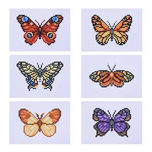 6 Piece Butterfly Diamond Painting Kit, DIY Craft Supplies, No Frame Included, Perfect Gift for Handicraft Enthusiasts, Birthday Present