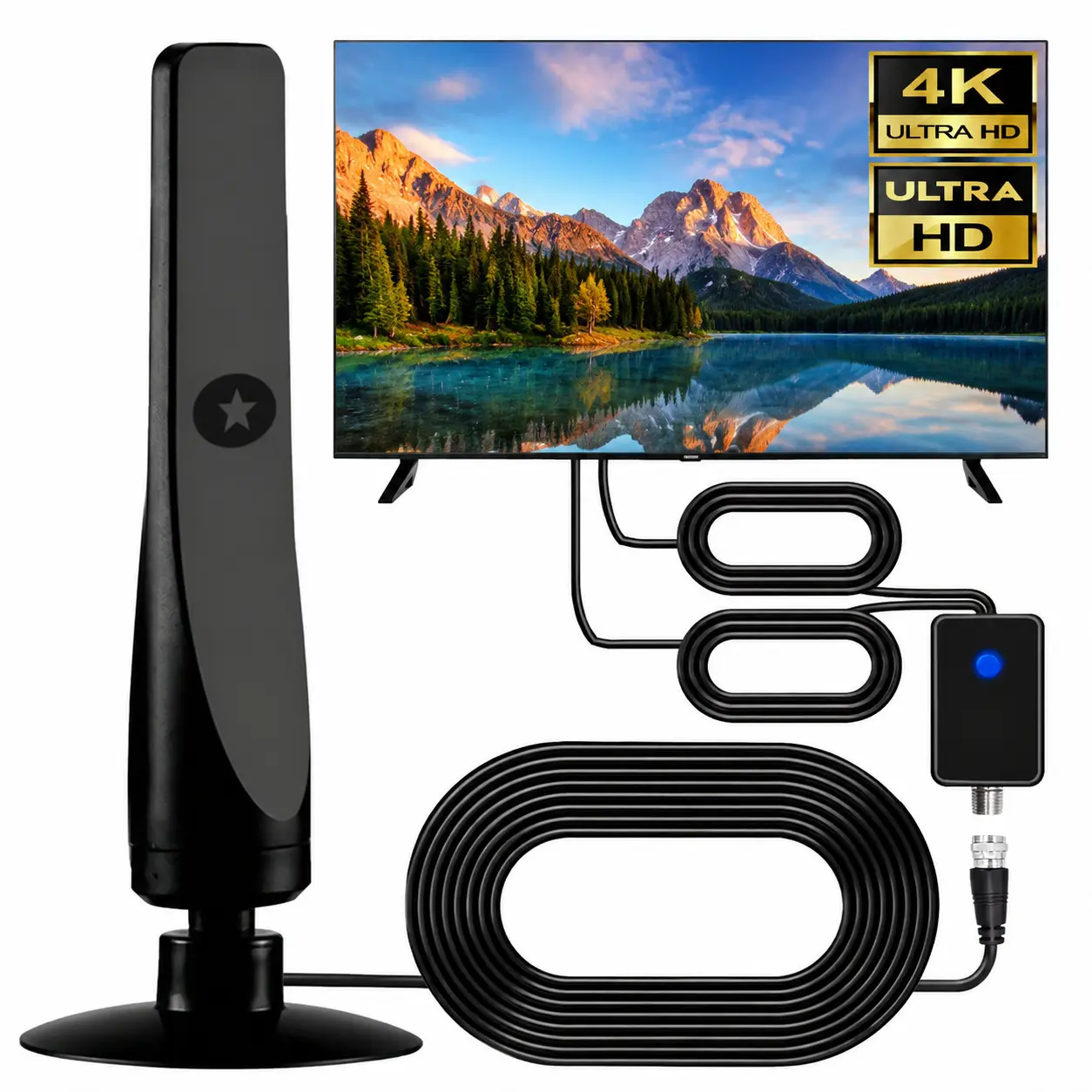 BrawRing TV Antenna Digital for Smart TV HD Antena Indoor 4K 360° Signal Amplified indoor TV Antenna for Easy Long Range Reception Installation No Monthly Bill Ultra Long Reception Distance TV Antenna For Local Channels ,Deals For You Days，summerwins