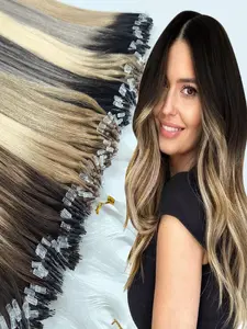 Micro Hair Extensions Balayage Dark &, Microlink Hair Extensions, Cold Fusion Micro Human Hair, Natural Hair Look, Balayage Design, Cold Fusion Technology