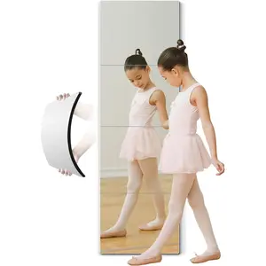 Full Length Mirror for Kids Safety Shatterproof Mirror, Plastic Wall Mirrors, Made Of Acrylic Plexiglass Mirrors, 4 Pcs 12"x12", Long Bedroom Door Closet M