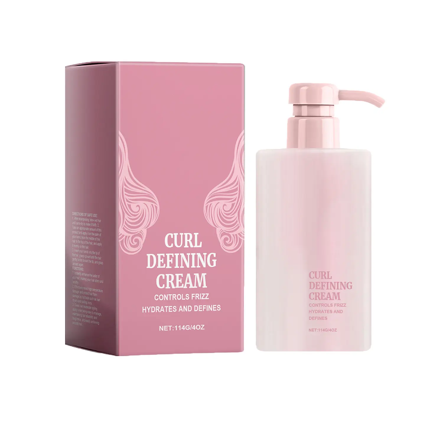 Moisturizing Curl Styling Cream for Natural Curls, Soft Hold Frizz Control Hair Gel, Detangling and Hydrating Hair Care for Smooth Shiny Defined Curls - 114g