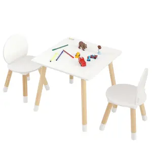 Kids Table and 2 Chairs Set, Toddler Table and Chair Set, Children Multi-Activity Table for Art, Craft, Reading, Learning, 1 Table and 2 Chairs