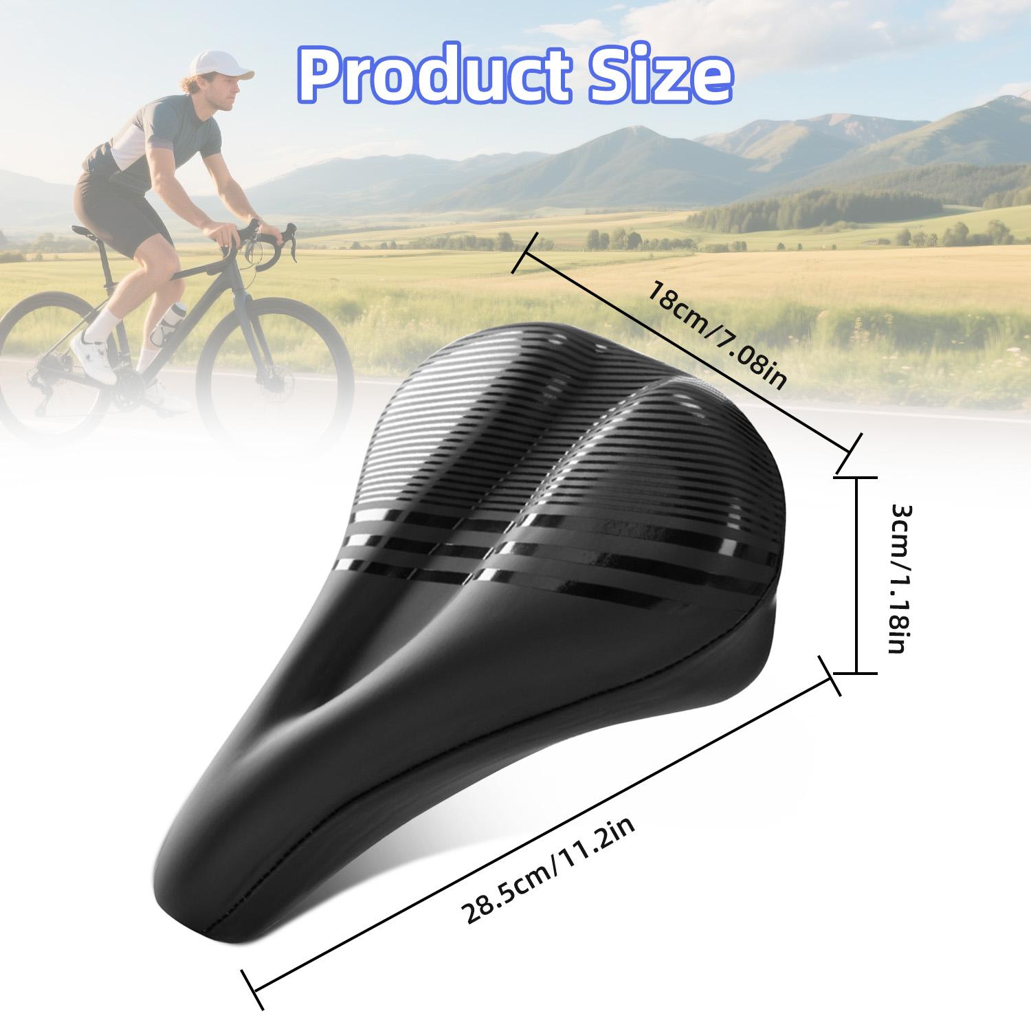 Soft Silicone Bicycle Saddle Cover with Shock Absorption, Secure Velcro Fastening & Waterproof Surface, Universal Fit for Men & Women, Perfect for Mountain Biking & Daily Cycling