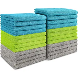 Microfiber Cleaning Cloth-24PK, Soft Microfiber Towels for Cars, Absorbent Cleaning Rags, Lint-Free Streak-Free Wash Cloths for House, Kitchen, Window(12in.x12in)
