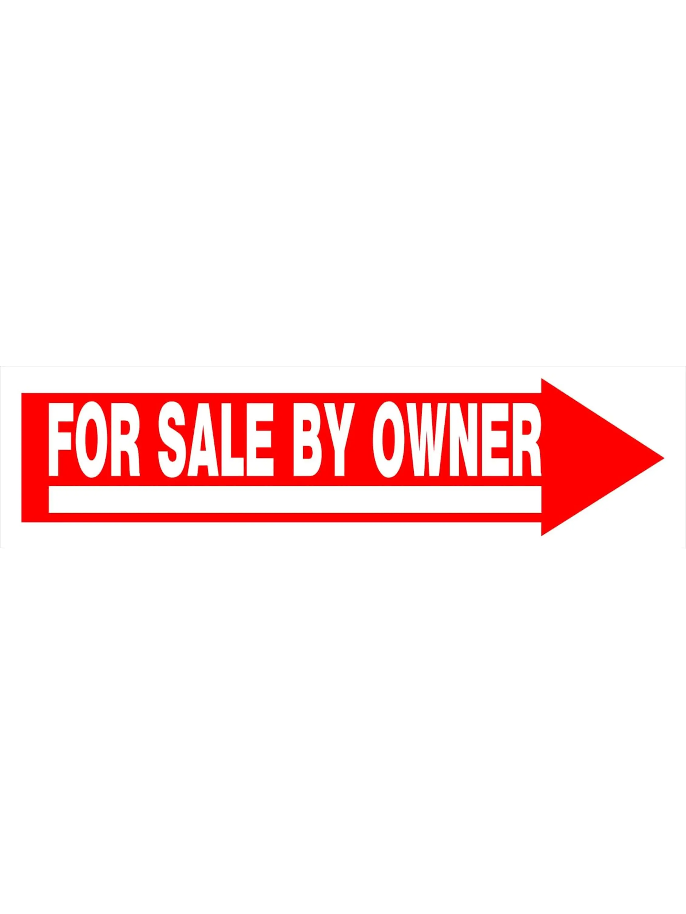 9 x 24 in. Red & White Corrugated Plastic Arrow Sign, Home Decor Plaque for Owner Sale