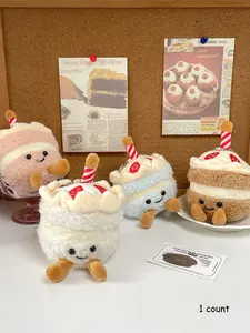 Cute Cake Design Plush Toy Bag Charm, Cute Cartoon Cake Design Plush Toy Bag Charm, Bag Decoration for Women & Men