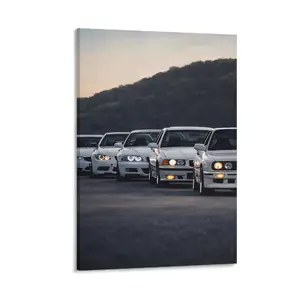 2D flat high-definition canvas wall art—fine details, frameless look, ready to hang. Retro series car art poster; modified car culture canvas print that showcases hardcore car fan attitudes. Suitable for teen bedrooms, gaming rooms, bars, and racing-theme