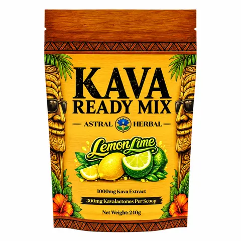 Kava Ready Mix - Lemon Lime Flavor - 1000mg Kava Extract per Quick Dissolve Scoop