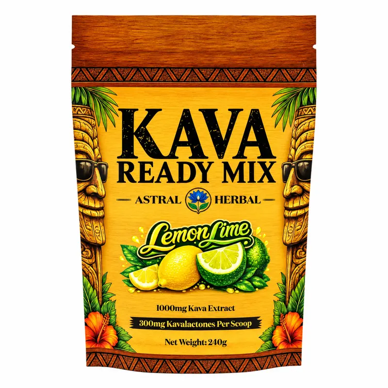 Kava Ready Mix - Lemon Lime Flavor - 1000mg Kava Extract per Quick Dissolve Scoop
