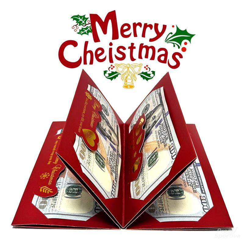 4 Pack Christmas Santa Dollar Folding Red Envelopes Gold Stamping Gift Pack with Ribbon 6 Slot DIY Holiday Cash Envelopes for Party and Festive Decorations,Money Christmas Cards with Envelopes,Surprise Christmas Gifts,Birthday Gifts Xmas Party Supplies