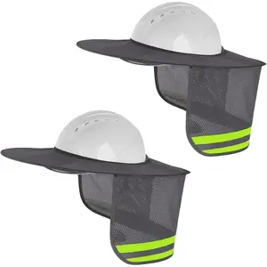Hard Hat Sunshield - Upgrade Full Brim Neck Sunshade Cover with Reflective Strip for Hardhats