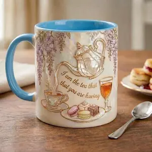 I Am The Tea That You Are Having Faux 3D Mug, Bookish Tea Lover Gift, Romance Reader Accent Mug, BookTok Cup
