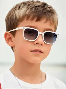Unisex Kids UV Protection Sunglasses, Rectangular Design, Casual Style, Suitable for Daily Wear, Vacation, Party, Fashion Children Glasses