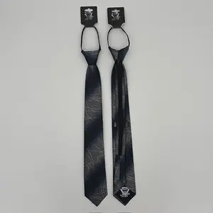 Men's Modern Script 3' Corbata Zipper Jacquard Necktie