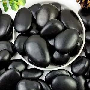 5lbs Black  for , 2-3 Inch High Polished  Large River Rocks for Landscaping, Decorative Stones Vase Filler Fish  Aquariums Garden Outdoor and Indoor DIY