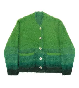 WNTD Mohair Cardigan Green