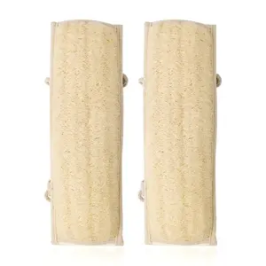 2Pcs Natural Loofah Back Scrub Towel, Eco-friendly Shower Body Scrubber for Men Women Skin Exfoliating