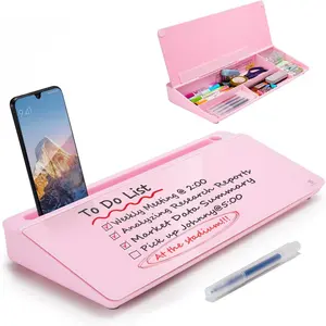 Desktop Whiteboard Dry-Erase-Board - Computer Keyboard Stand White Board Surface Pad with Drawer, Desk Organizers with Accessories for , , School Supplies