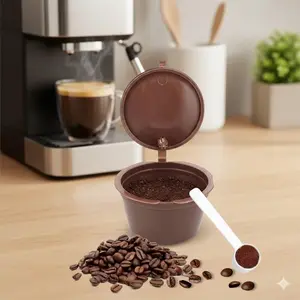 Professional Reusable Coffee Capsule Kit: Espresso & Pour-Over Multi-Tool Set with Portable Grinder, Filter Brush, Scoop & Stainless Steel Pods. Food-Grade, High-Temp Home & Office Brewing System.