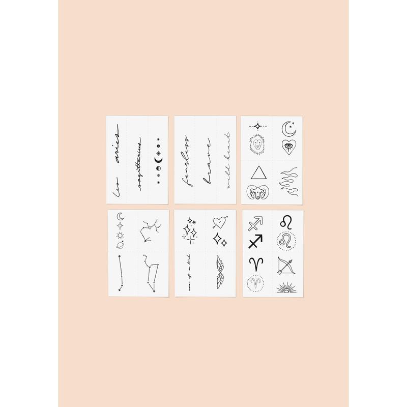 Zodiac: Aries + Leo + Sagittarius Temporary Tattoos