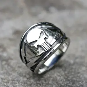 New 316L Stainless Steel Rings Punisher Skeleton Mask Vintage Ring For Men Women Teens Fashion Jewelry Gifts