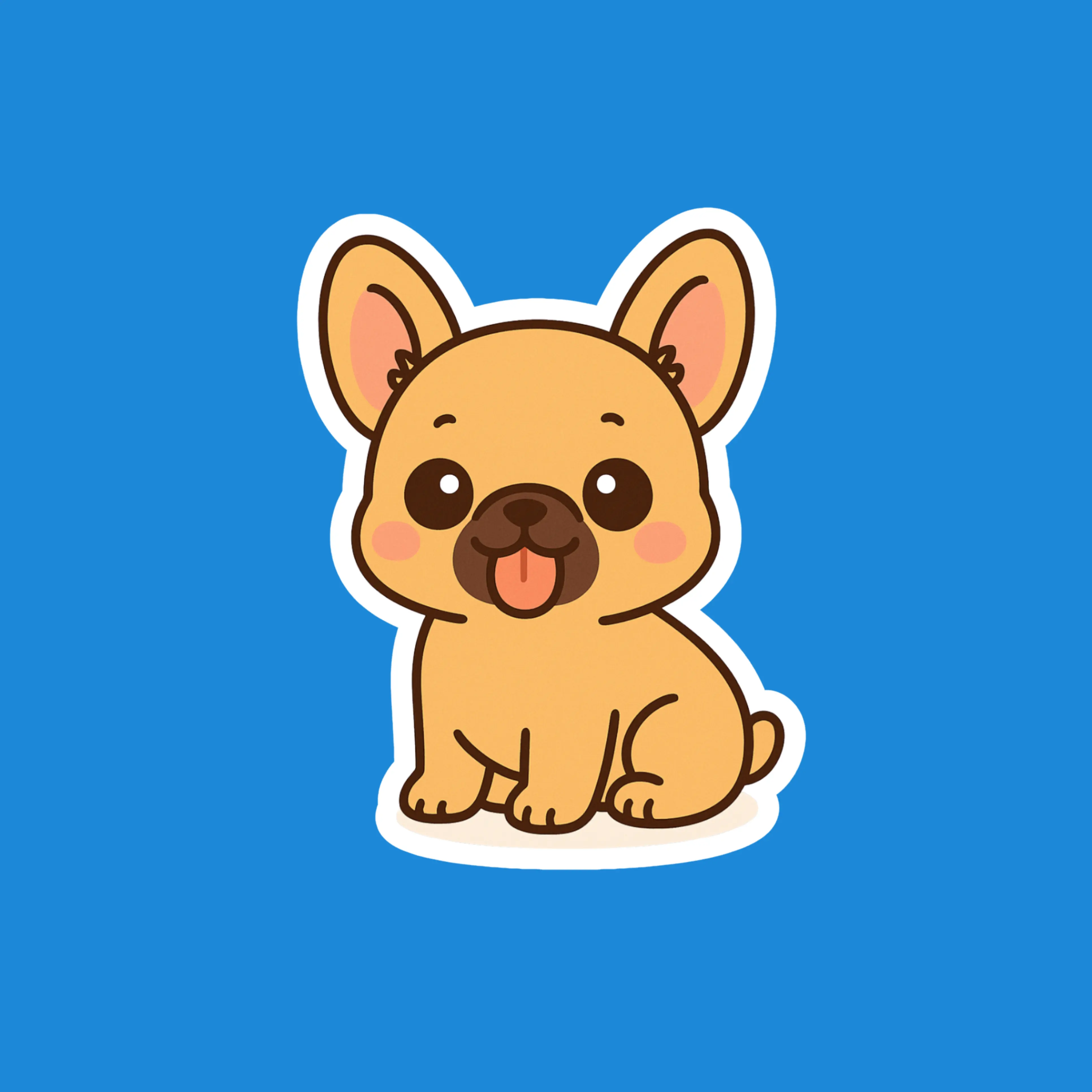 French Bulldog Fawn Vinyl Sticker | Kawaii Dog Art | Cute Frenchie Lover Gift | 3” Water-Resistant Vinyl