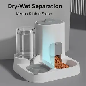 Nastella Automatic Cat Food and Water Dispenser Set, 2-In-1 Gravity Bowl Station, Ideal for Small Medium Pets, Auto Feed and Drink Supplies