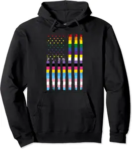 US Flag Pan Trans Non Binary Transgender Pansexual LGBT Pullover Hoodie - Lydiagarcia Shop 54B093YQVC26