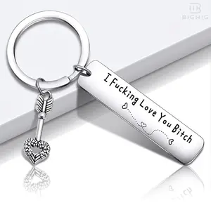 Best Friend Keychain for Women, Funny I Fking Love You Bith Keychain Naughty & Rude Gift for Bff, Bestie, Stainless Steel Keyring for Birthday, Valentine's, or Graduation simple inspirational jewelry