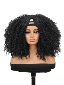 V Part Wig Afro Kinky Curly Wigs for Black Women Wear and Go Glueless Wig With Bouncy Curls Clip in Hair 16 Inch Curly Full Hair Synthetic Hair